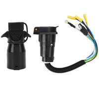 12V Anhängeradapter 7-polige Anhängerbuchse auf 4-poligen Anhängerstecker Kupplungsstecker-Set mit Staubschutz und Halterung