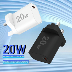 อะแดปเตอร์ชาร์จเร็ว Home Smart 20w Pd 3.0 ช่องเสียบ USB-C 20w  แบบปรับแต่งได้  สำหรับ<span class=keywords><strong>โทรศัพท์</strong></span>มือถือ  รองรับมาตรฐาน UK  ปลั๊กเสียบผนังแบบ USB-C - Product Image 2