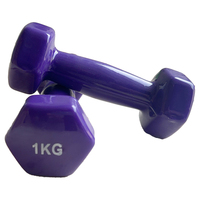 Ensemble d'haltères hexagonaux de gymnastique enduits de vinyle pour femmes de 2kg 3kg 10kg haltères libres en néoprène marron