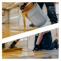 Résine époxy auto-nivelante à cristaux liquides Peinture pour sol facile à utiliser pour un revêtement antidérapant et imperméable sur les sols