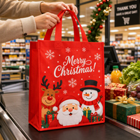 Sac cadeau réutilisable en non-tissé personnalisé avec poignée en boucle pour supermarché et usage festif