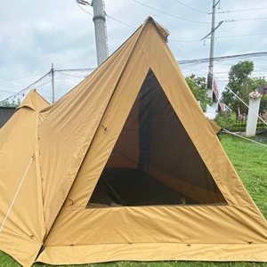 <span class=keywords><strong>Tente</strong></span> de Camping en toile de coton, grand Glamping, <span class=keywords><strong>Tipi</strong></span>, feu de camp, pique-nique, pyramide, tentes d'hiver, Camping en plein air - Product Image 6