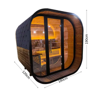 KLAFIN - Villa moderne de luxe - Cube en bois massif de hemlock noir - Baignoires de massage infrarouges électriques intérieures et extérieures - Salles de sauna