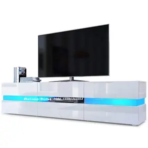 Estilo moderno lustroso elevado UV LEVOU TV stand de madeira mobília da sala de estar com vitrine e gaveta de armazenamento a partir de China