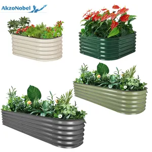 Metal Modular Raised Garden Bed Outdoor Large Planter Box Galvanized Steel