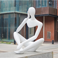 Sculpture de figure humaine abstraite personnalisée pour paysage moderne-Statue d'art minimaliste intérieur/extérieur