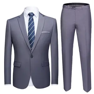Trajes de talla asiática para hombre, trajes ajustados de buena calidad para boda, oficina, hotel de negocios, 16 colores