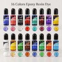 LEQU Juego de 16 colores de tinte de resina epoxi Happy And Fun para manualidades, arte y creación de joyería