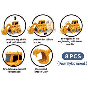 थोक सिमुलेशन मॉडल निर्माण इंजीनियरिंग कार बच्चों के ट्रक खिलौना स्लाइडिंग कार इंजीनियरिंग कार बुलडोजर खिलौना - Product Image 4
