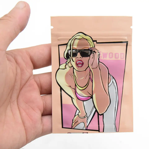 Bolsa de Mylar con forma de Impresión digital personalizada, bolsas de Mylar Ziplock de plástico con forma especial irregular troqueladas, bolsas de 3,5g y 7g