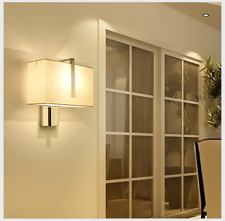 Designer Wall Light Modern Switch Fittings Square Shades Bedside Reading Led Wall Lamp Indoor Hotel Room Wall Mount Light
