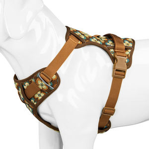 ヘンシャインファクロティ製呼吸自由ポリエステルメッシュブロウまたはジャカード織りカスタム3D花反射屋外犬用ハーネス - Product Image 6