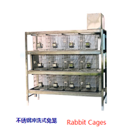 Cages d'élevage pour lapins en acier inoxydable de laboratoire avec étagère et biberon à vendre