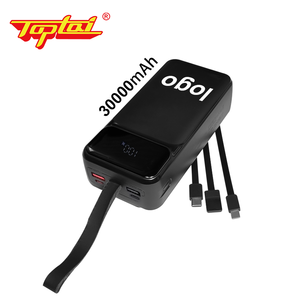 Station d'alimentation portable ultra-mince 30000mAh avec câble 3-en-1 intégré, charge rapide 22,5W, écran LED, double USB Type-C, batterie Li-polymère - Product Image 1