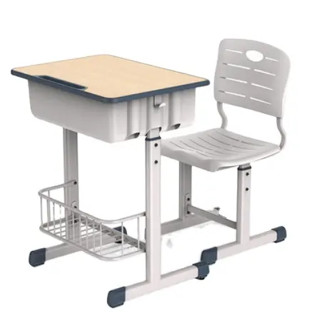 COMNENIR Modern New Design adjustable Metal leg school classroom student children study table and chair set with drawer