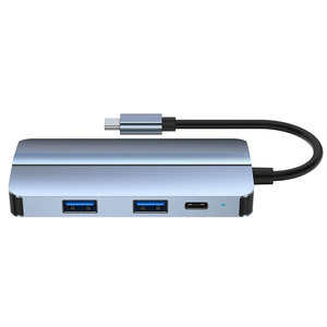 Chất lượng cao Loại C để USB3.0 + USB2.0 + HDTV + PD sạc + âm thanh + VGA + TF + SD 7 cổng USB HUB máy tính xách tay Docking Station - Product Image 6