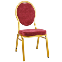 Dossier ovale En Aluminium À Manger Chaise Empilable Chaise De Banquet