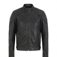 Veste en cuir véritable pour homme, vêtement de moto, imperméable, coupe-vent, fermeture éclair, manteau d'hiver décontracté, service OEM
