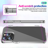 Coque de téléphone en acrylique transparent HD antichoc avec cadre souple pour iPhone 15 Pro, compatible avec iPhone 14, 13, 12, 11 Pro Max, XR, XS, 6, 17, 8 Plus
