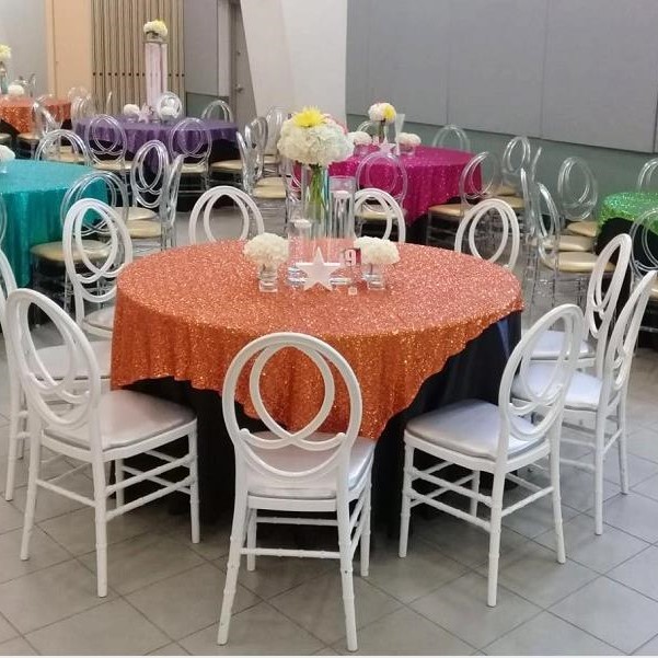 Romantic white all weather metal hotel restaurant clear wedding events party banquet rental chair
