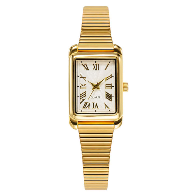 Exquisite Rectangle Watch Woman Square Watch With Stainless Steel Band Waterproof