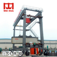 Grue portique à pneus en caoutchouc RTG de 65 tonnes et 45 tonnes pour opérations portuaires, certifiée CE, hauteur de levage de 25 m, WEIHUA