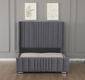 <span class=keywords><strong>Lit</strong></span> Plateforme Moderne Willsoon Queen <span class=keywords><strong>de</strong></span> Luxe Européen avec Rangement Coffre Rembourré en Velours et Tête <span class=keywords><strong>de</strong></span> <span class=keywords><strong>Lit</strong></span> Verticale Capitonnée pour Chambre à Coucher - Product Image 5