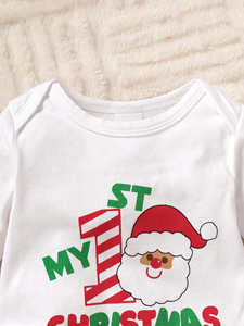 Factory Wholesale 100% Cotton Bodysuit Rompers Set for New Born <strong>Baby</strong> Casual Style <strong>Winter</strong> <strong>Clothes</strong> 2Pcs ODM Supply for Christmas - Product Image 3