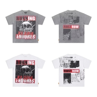 FIRST ROW Nouveau T-shirt à manches courtes pour homme en maille unie, style urbain, orné de strass de haute qualité