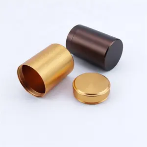 50ML geruchs neutraler Metall vorrats behälter Tee Kaffeepulver Gewürz Aluminium Zylinder behälter Vorrats glas mit Schraub deckel