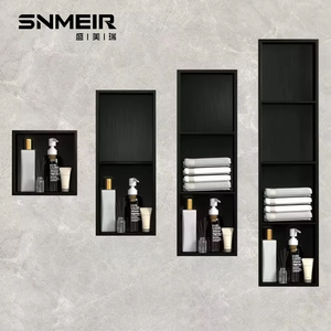 Organisateur d'étagère de <span class=keywords><strong>carrelage</strong></span> de douche en acier inoxydable coins en métal Niche Protection scellée encastrée <span class=keywords><strong>pour</strong></span> le stockage de savon dans les salles de bains - Product Image 4