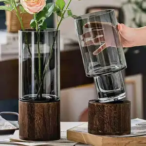 花瓶装饰简约创意原色玻璃水凸起花玫瑰餐桌客厅花装饰