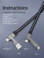Kit de Cable de Carga y Datos USB-C Multifunción 6 en 1, Adaptador de Carga Rápida de 60 W, Kit de Cable de Carga para iPhone