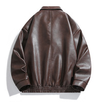 Blouson Moto Vintage Noir Homme en Similicuir PU – Manteau Personnalisé OEM pour l'Automne et les Voyages