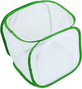 Terrarium portable carré en polyester à motif uni, respirant, avec fermeture éclair, pour l'élevage de papillons monarques et de chrysalides - Product Image 6
