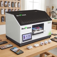 Printer UV Inkjet Flatbed Otomatis Berik New Small dengan Printhead D700 untuk Casing Ponsel, Kotak Hadiah, Bola Golf