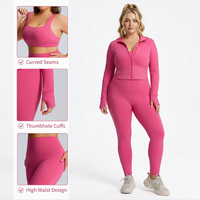 Ensembles de sport grande taille pour femmes, 3 pièces : survêtement de course, leggings taille haute effet ventre plat et brassière de sport à bretelles croisées