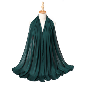 工厂销售奢华纹理丝缎头巾穆斯林妇女围巾真丝Foulard头巾Musulman Pour Femme - Product Image 5