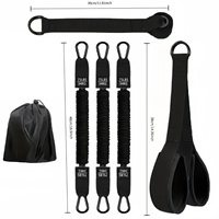 Juego de Bandas de Resistencia Apilables de Látex RS 75LBS con Anclaje para Puerta y Asas de Espuma para Entrenamiento de Fuerza y Fitness en Casa
