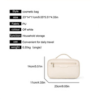 Sac Organisateur Cosmétique Multicouche avec Fermeture Éclair, Poignée Souple, Compartiment Transparent pour Pinceaux, en Cuir PU Écologique, Durable et Léger