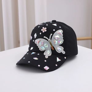 Moda mujer colorido cristal Rhinestone Universal sombrilla viaje al aire libre juego Casual hoja patrón sombrero gorra de béisbol - Product Image 1