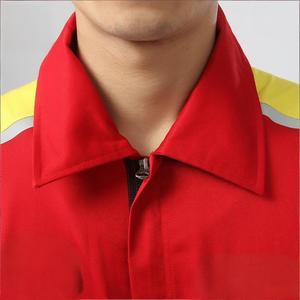 Tuta da Lavoro per Uomo |   Tuta di Sicurezza Resistente all'Usura Bicolore Rosso-Giallo per Stazioni di Servizio, Riparazioni Auto e Soccorso d'Emergenza - Product Image 4