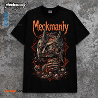 T-shirt gothique pour homme Meckmanly, 100% coton tricoté, manches courtes, col rond, imprimé, respirant, écologique, coupe classique, motif château
