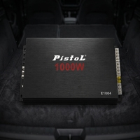 Amplificateur de voiture 4 canaux Classe AB 100W x 4 RMS 1000W de crête haute puissance, pontable 250W x 2, système audio stéréo pour voiture avec amplification des basses et filtre passe-bas (LPF)