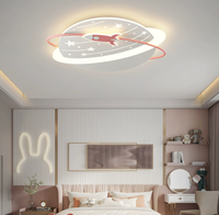 Plafonnier LED moderne pour la protection des yeux des garçons et des filles Rocket Cartoon Planet Design pour la maison, le bureau et la villa.