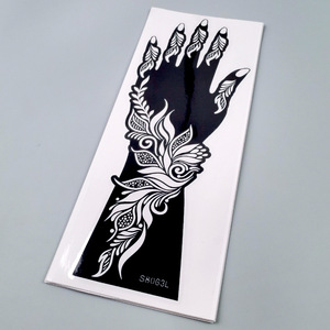 Stencil tatuaggio henné personalizzato all'ingrosso mano e braccio Design fiore impermeabile in vinile PVC indiano Stencil temporaneo Stencil adesivo - Product Image 6