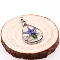 Nouveau Collier en Résine Époxy avec Véritable Étoile de Mer, Bijou Tendance, Pendentifs en Résine pour Colliers