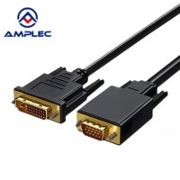 Câble vidéo DVI vers VGA, DVI 24+1 broches mâle, cordon DVI vers VGA 15 broches pour connecter un ordinateur, un moniteur, un écran, un projecteur