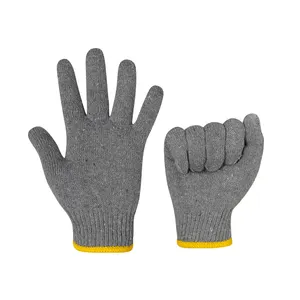 Gants de sécurité durables en coton gris 45 g/paire Gants de travail à la main de constructeur Gants de sécurité gris pour les travaux de jardinage