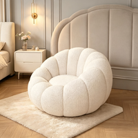 Fauteuil paresseux Tenghang en forme de citrouille, une place, en tissu Sherpa, confortable, pour salon, chambre, appartement, pouf